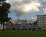 The qualifying heats started with the picturesque "Painted Ladies" next to Alamo Park. SSCXWC 2011. © Cyclocross Magazine