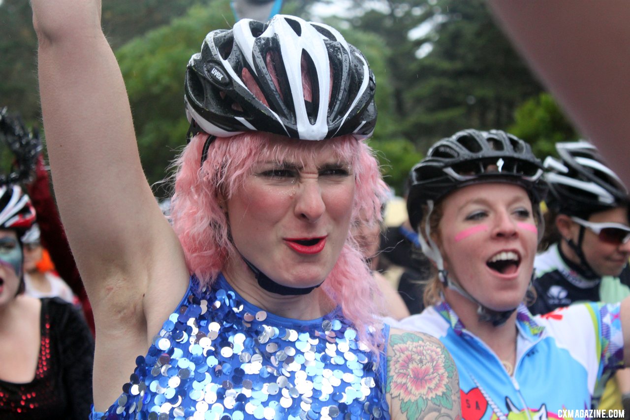 The women showed their spirit before racing got underway.  SCXWC 2011 © Cyclocross Magazine