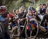 Chris Jones laps a rider and hops a tree on his way to the SSCXWC title. © Kevin White
