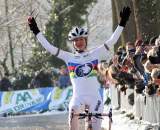 Vos' victory salute is a familiar sight this season. ? Bart Hazen