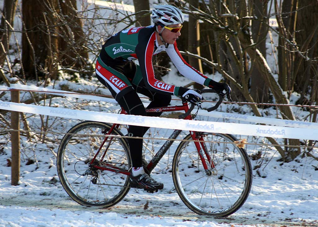 Eckmann put in a great ride in the snowy conditions. ? Bart Hazen