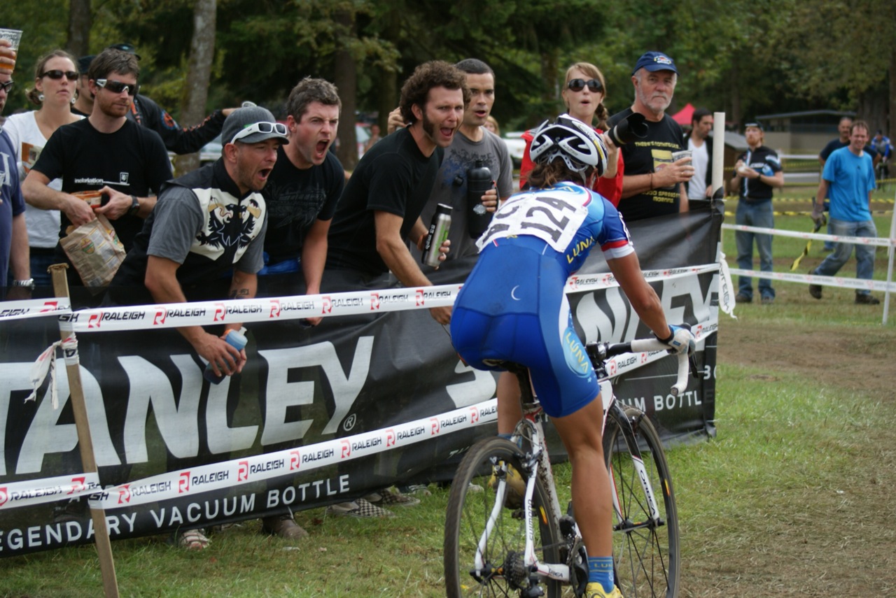 Katerina Nash hears it from the beer garden crowd. © Kenton Berg 