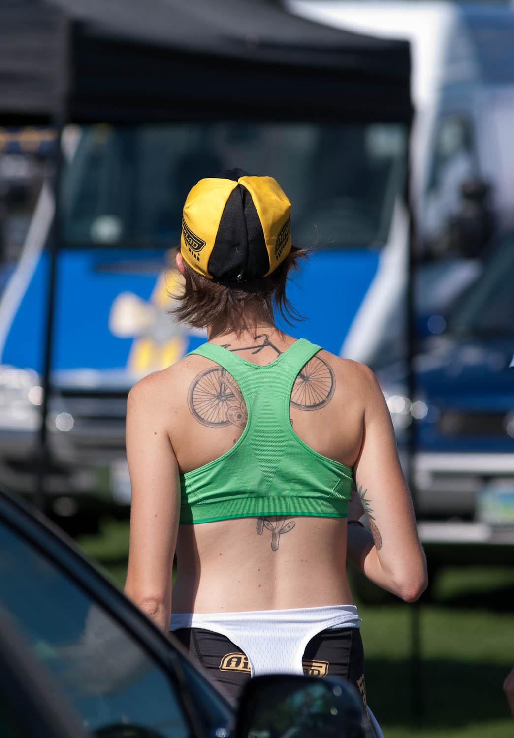 Anona Miles sports her bike tat © Karen Johanson