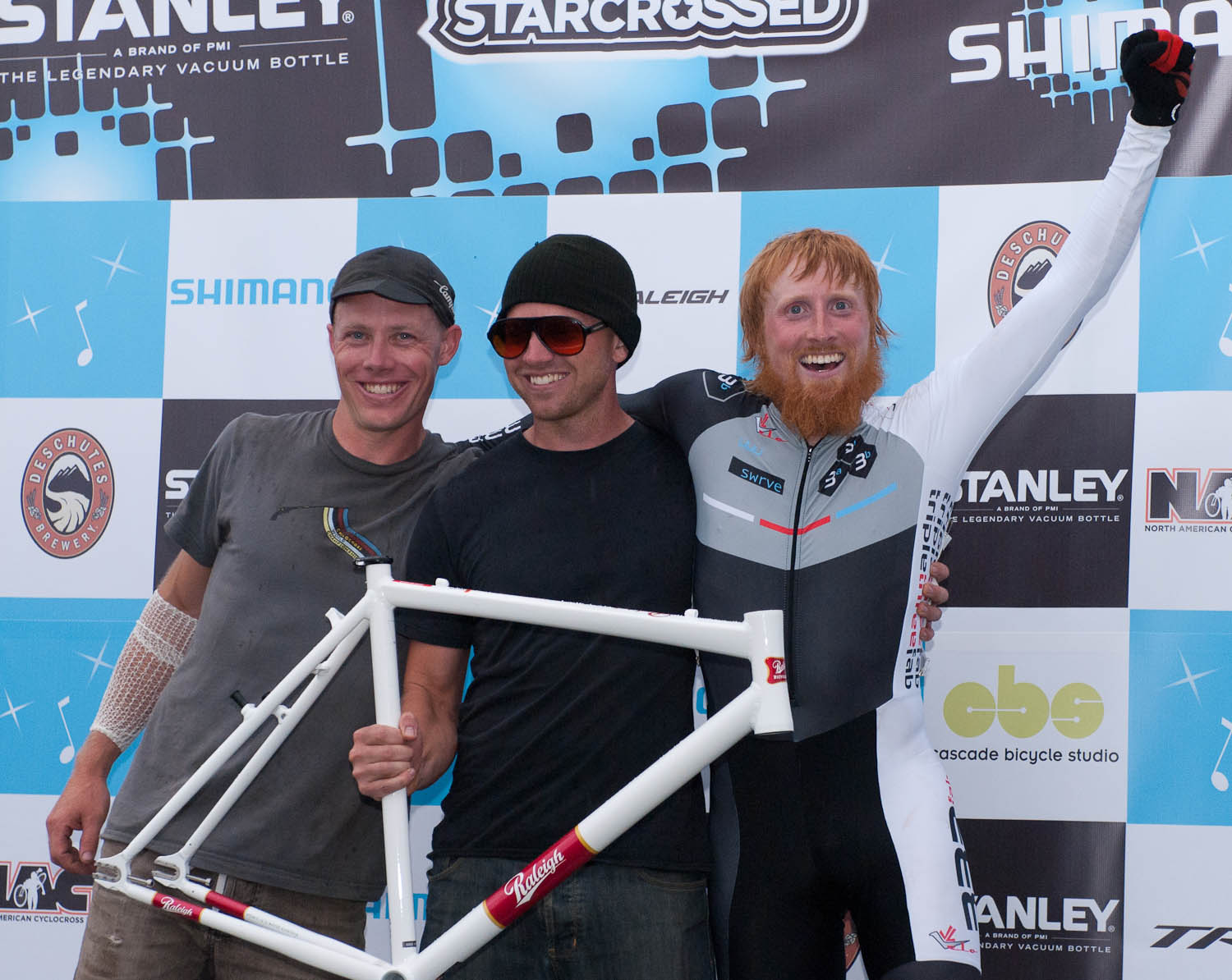 Top three in the 2010 Starcrossed singlespeed race. © Karen Johanson