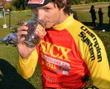 Chabanov with his prize: coffee and a jersey. © Ethan Glading