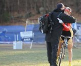 Mo Bruno-Roy (Bob’s Red Mill p/b Seven Cycles) hugs her race support, Matt Roy after her great second place ©Natalia Boltukhova | Pedal Power Photography | 2010