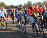 Jeremy Powers (Cannondale p/b cyclocrossworld.com) leads Luke Keough (Champion System p/b Keough Cyclocross) and Adam Myerson (Cycle-Smart) ©Natalia Boltukhova | Pedal Power Photography | 2010