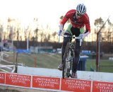 As the race went on, Powers (Cannondale p/b cyclocrossworld.com) showed a bit of flair and hopped the hurdles ©Natalia Boltukhova | Pedal Power Photography | 2010