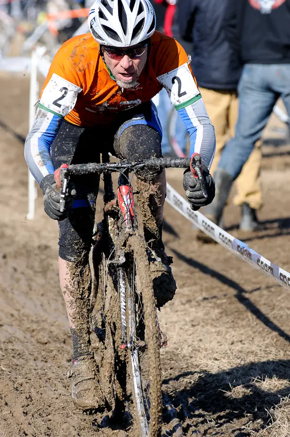 Jeff Townsend of Plus 3 Network keeping the power on in the Mens 55-59 race. ©Steve Anderson