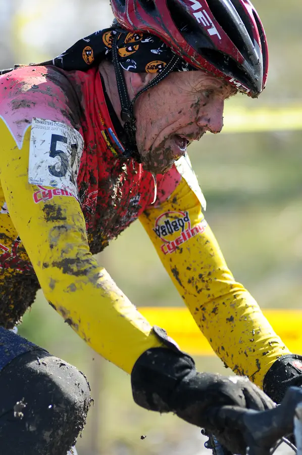 Victor Barnett of Germany pushing the pace for the win in the Mens 65-69 race. ©Steve Anderson