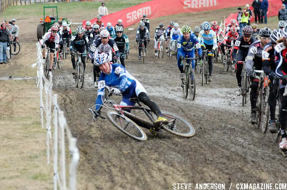 The icy ruts threw many riders to the ground. ©Steve Anderson
