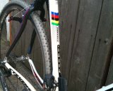 The World Champion stripes may very well adorn a Stevens rider again this year, and the Athletes Lounge logo is proof positive that the high-end Portland triathlon shop is getting into cyclocross © Chris Bagg