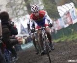 Lars van der Haar on the straight away. Â©Â Bart Hazen / Cyclocross Magazine