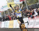 Wout van Aert takes his second win of the weekend at Superprestige Gavere 2013. Â© Bart Hazen / Cyclocross Magazine