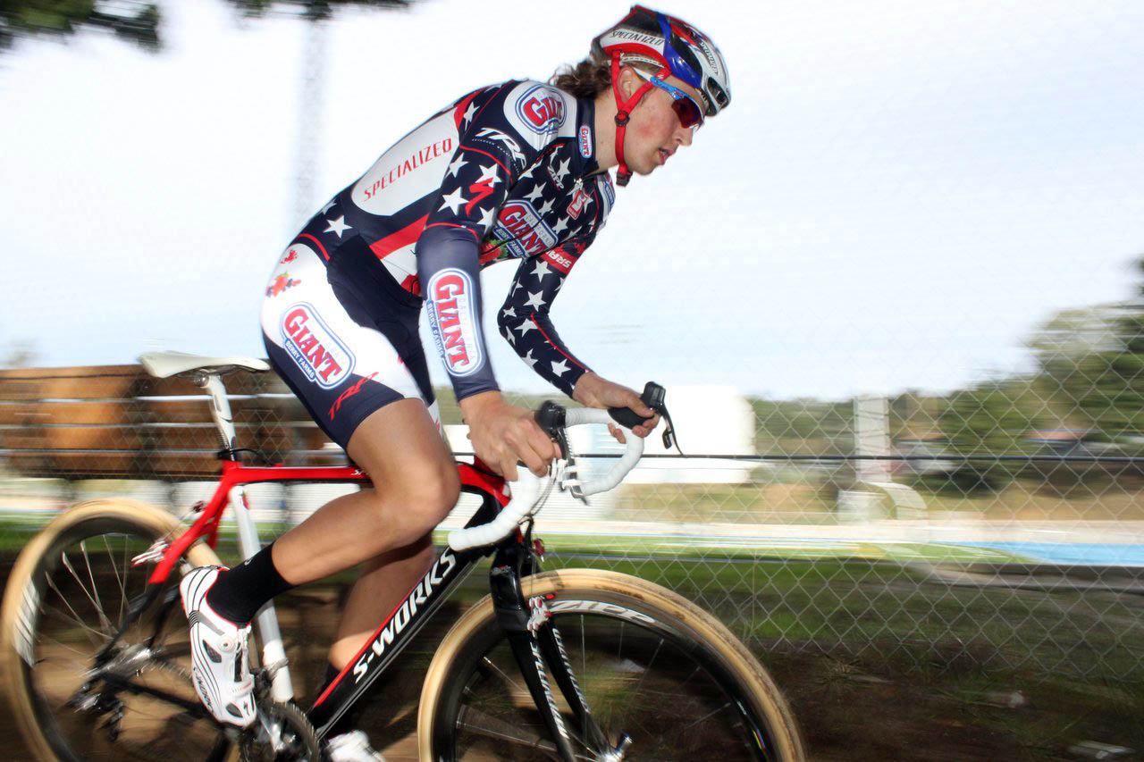 Cody Kaiser started fast but faded in the last 15 minutes - perfect timing for a junior race. Surf City Cyclocross Series Finale, Aptos High School, 1/10/10. ? Cyclocross Magazine