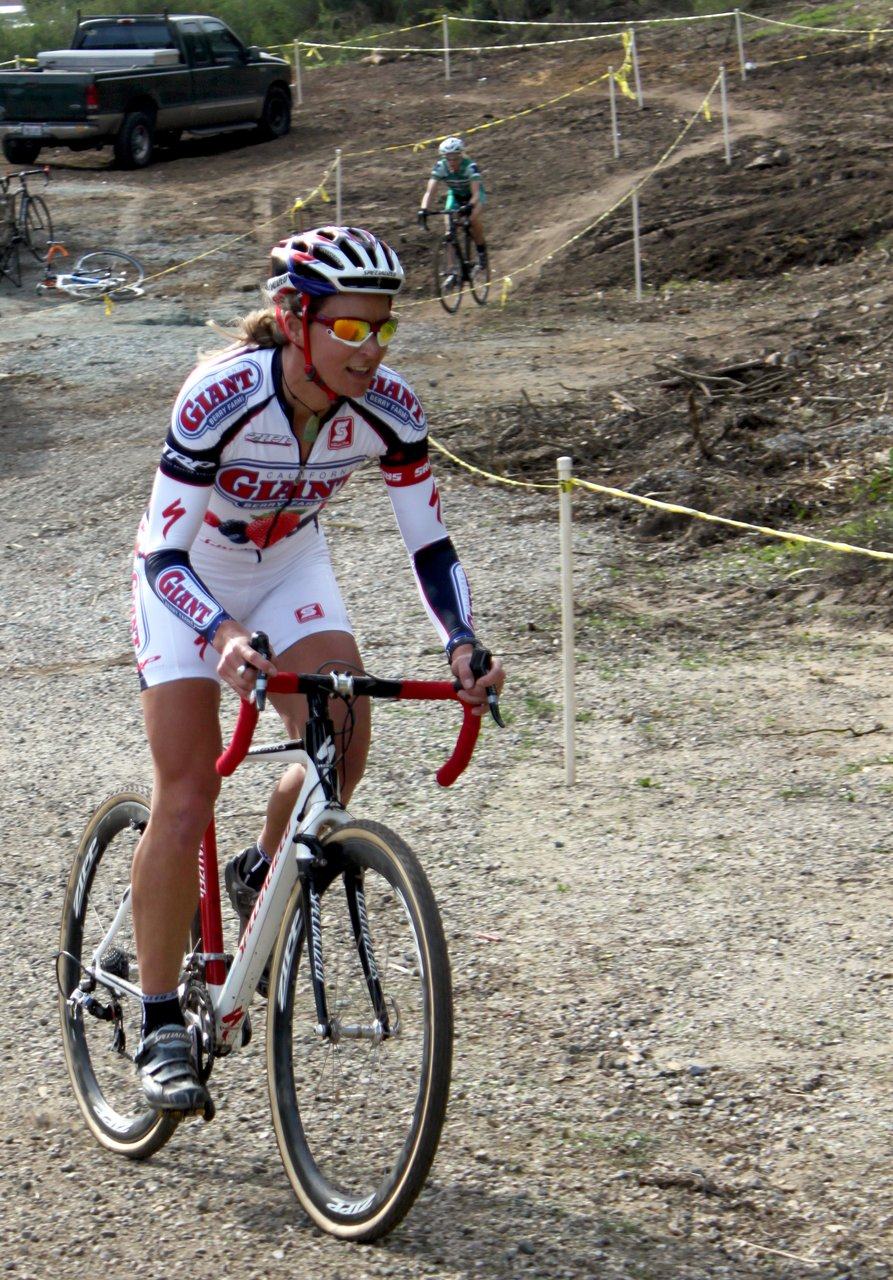 Miller leading Brems on one of the many climbs. Surf City Cyclocross Series Finale, Aptos High School, 1/10/10. ? Cyclocross Magazine