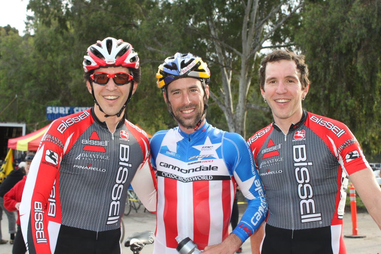 The podium pros. Surf City Cyclocross Series Finale, Aptos High School, 1/10/10. ? Cyclocross Magazine