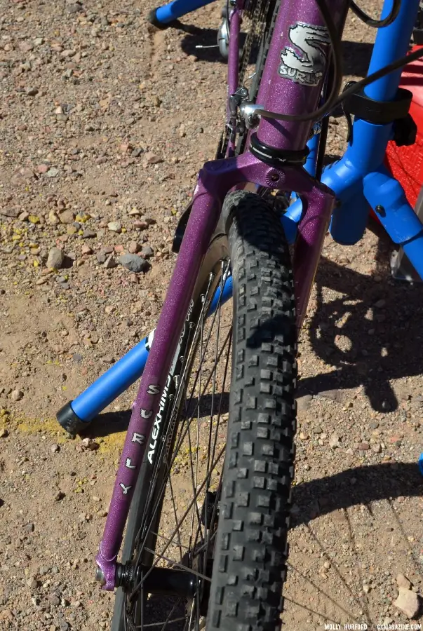 A new fork for the disc brakes on The Straggler. Interbike 2013 © Cyclocross Magazine