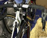 Shimano's PRO Vibe UD carbon handlebar is Nys' bar of choice.  © Cyclocross Magazine