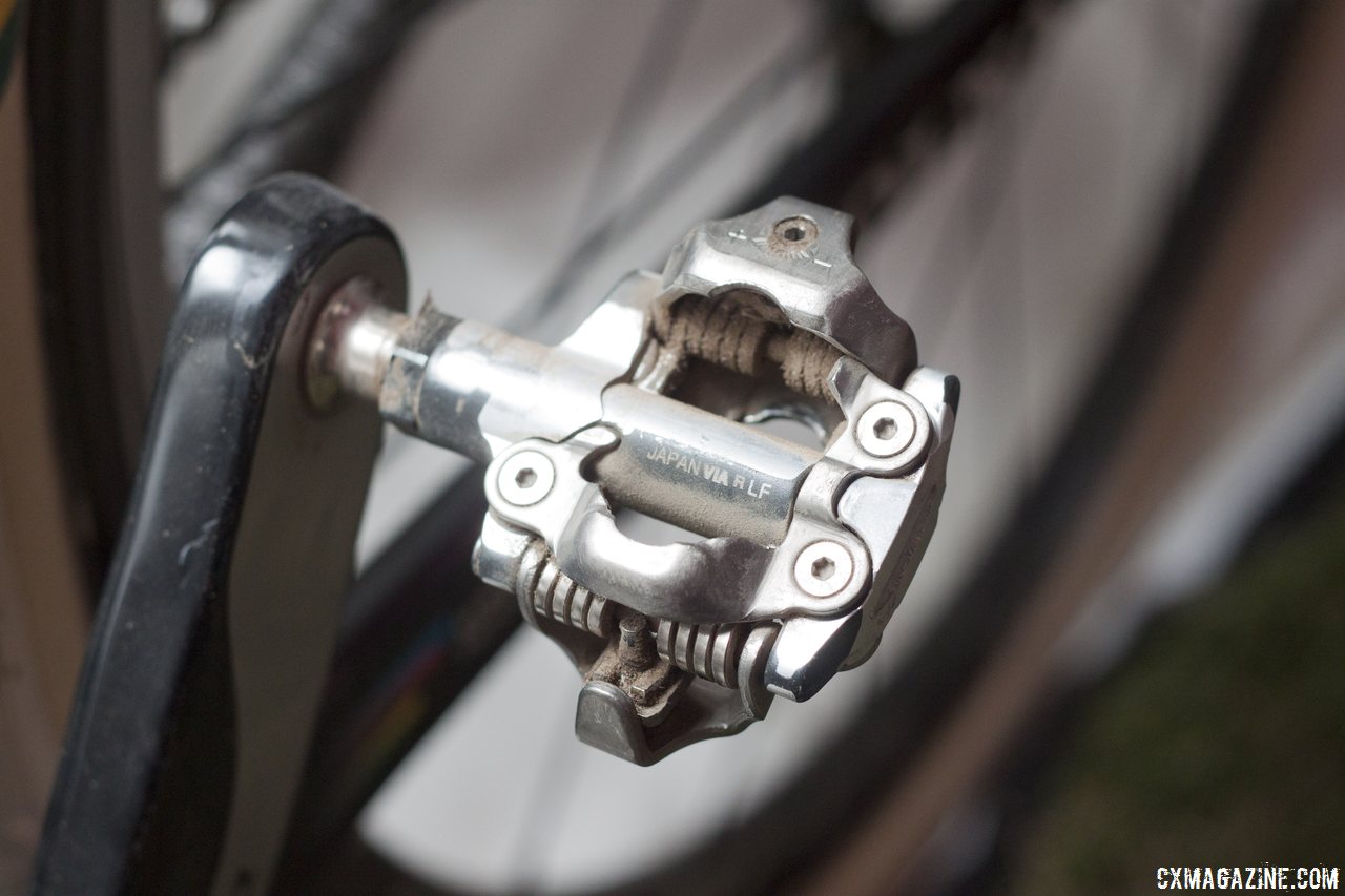 Sven Nys rode a heavily-modified Shimano XTR M980 SPD pedal (prototype?) to victory. © Cyclocross Magazine