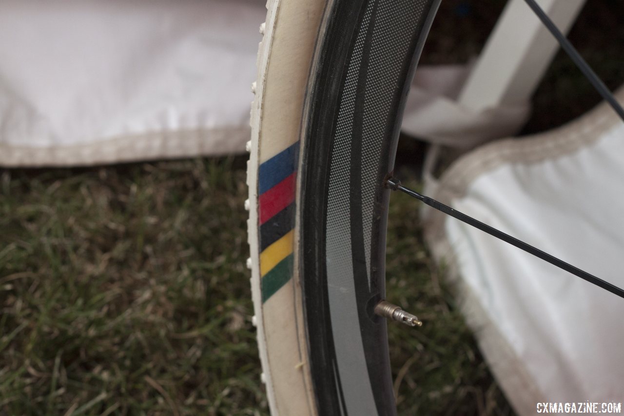Nys will be the only Elite male to ride Dugast tires with these markings this year. © Cyclocross Magazine