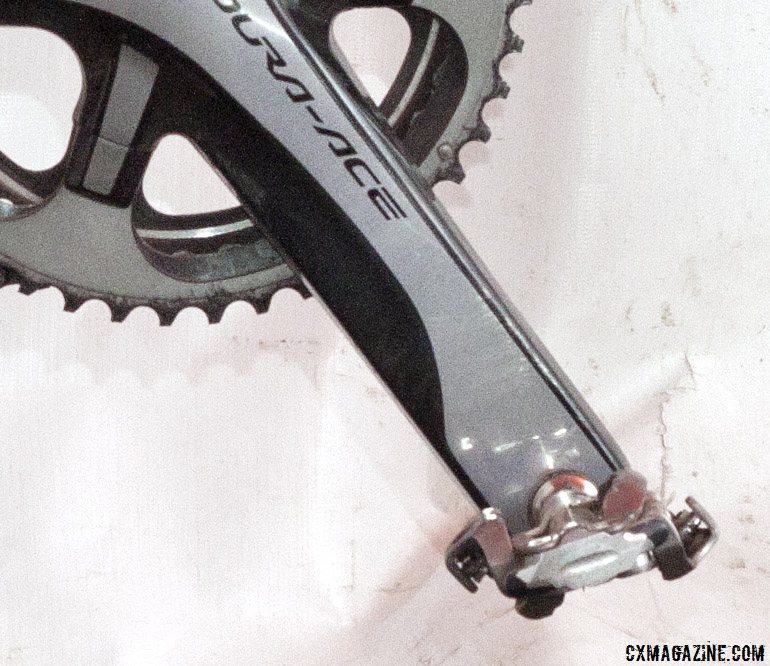 Sven Nys rode a heavily-modified Shimano XTR M980 SPD pedal (prototype?) to victory. © Cyclocross Magazine