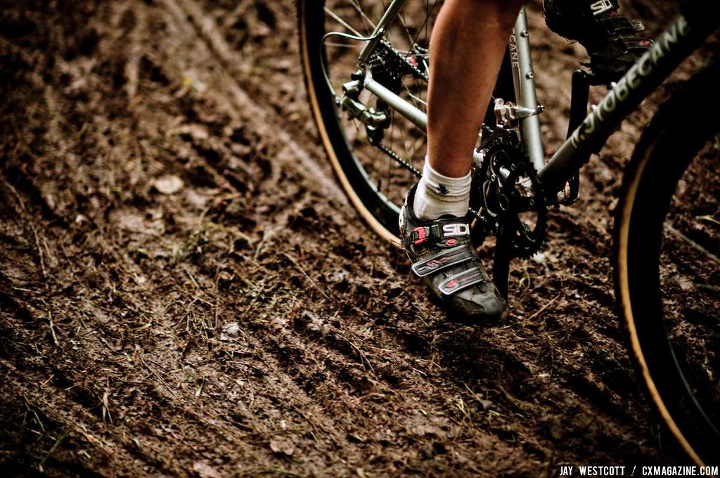 Wet weather in the week prior to the race left its mark on the Tacchino CX course. © Jay Westcott 