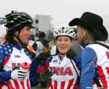 Nicole Duke, Katie Compton and the unmistakable cowboy hat of Mark Legg-Compton. ©Thomas Van Bracht 