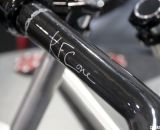 Thomson's KFC One carbon cyclocross handlebar has round top sections that allow for wide in-line brake lever placement. ©Cyclocross Magazine