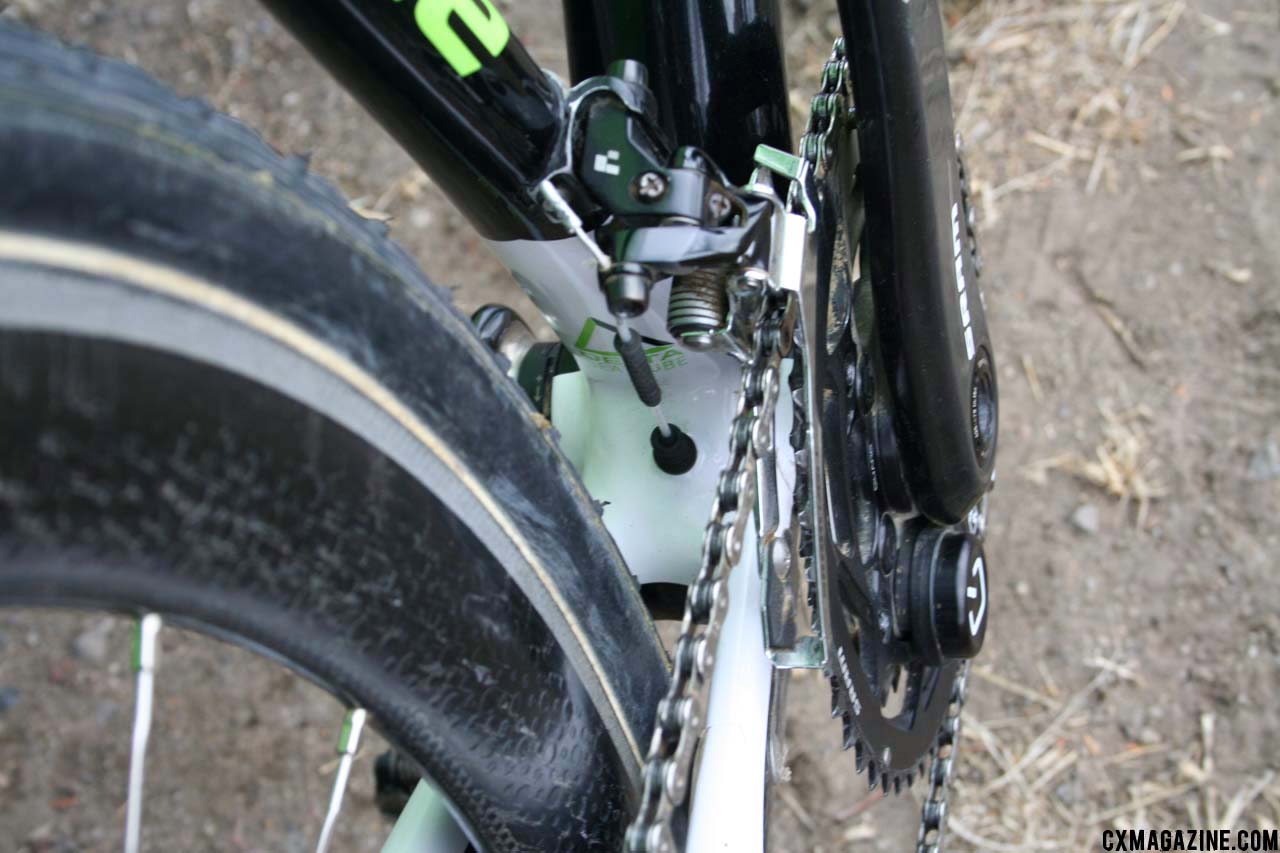 Front derailleur cable routing on the Super X prototype. ©Cyclocross Magazine