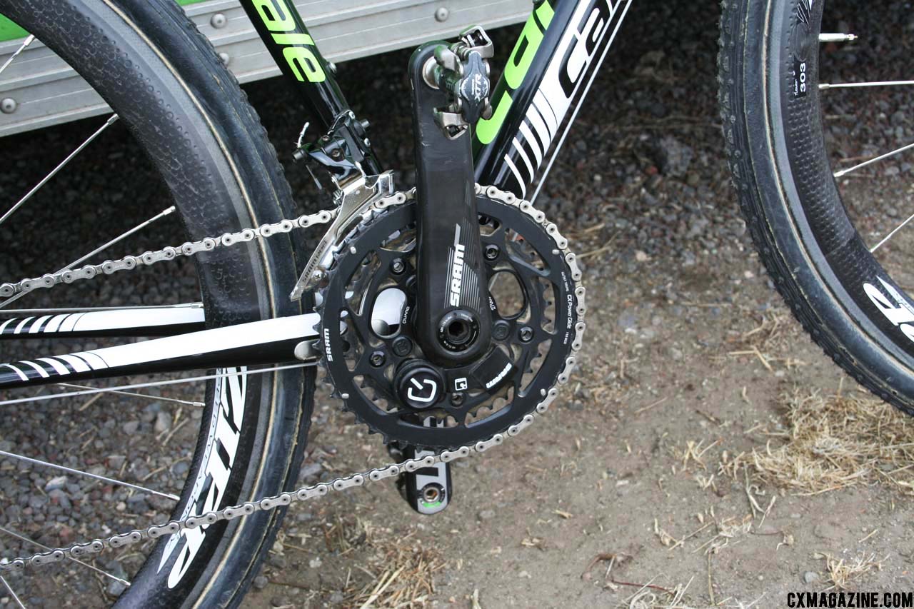 Johnson has been doing some rides and races with a Quarq, but didn\'t have the magnet mounted on this bike, so no file from Bend (we wish!). ©Cyclocross Magazine