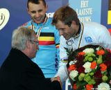 Belgium's King Albert II greets his namesake, and ruler of the cyclocross roost. ©Thomas van Bracht 