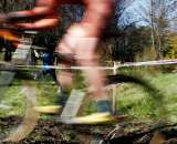 Elite women's race at the ditch crossing. 