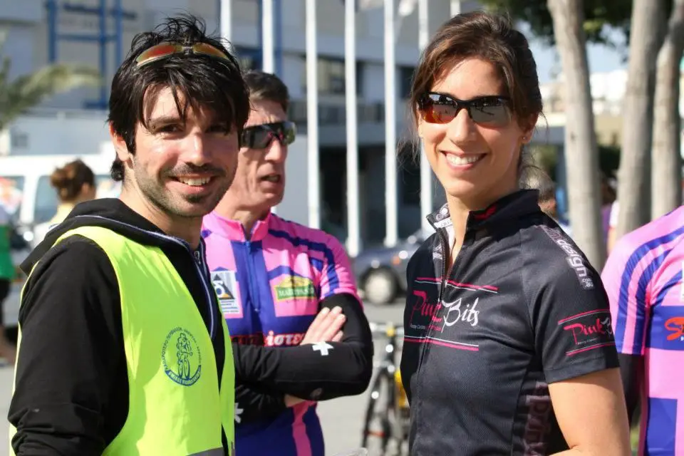 Kostas and Liz posing pre-ride © Joseph Spyrides