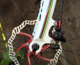 Pray for mud: the carbon Stevens disc Shimano Di2 cyclocross bike with the TRP Brakes Parabox disc brake system is ready for the worst conditions and aims to keep you riding your bike. © Cyclocross Magazine