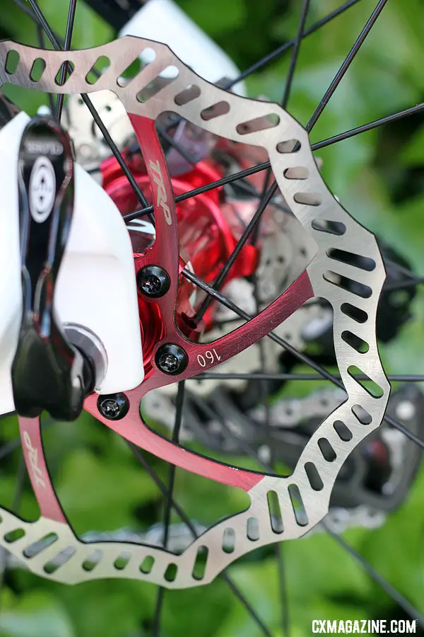 The TRP Brakes Parabox hydraulic disc brake system prototype uses 160mm rotors, but the final product may feature 140mm rotors. © Cyclocross Magazine