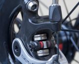 A barrel adjuster allows for easy adjustments to accomodate pad wear on the TRP Brakes' Spyre Mechanical Disc Brake. © Cyclocross Magazine