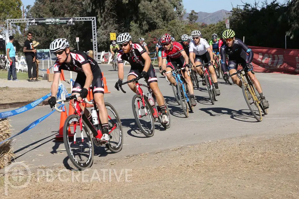 Kyle Gritters (Rock n’ Road), Brandon Gritters (Rock n’ Road), Brent Prenzlow (Celo Pacific), Ty Hathaway (Mudfoot/Giro/Yonder) and Cory Greenberg (Cynergy) lead the Men’s A charge. Hathaway was stoked to score his first elite podium. © Phil Beckman/PB Creative (pbcreative.smugmug.com)