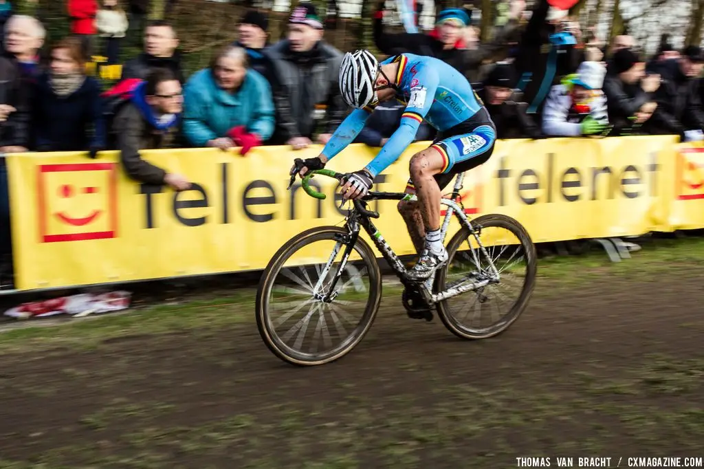 Nys, head down, focusing at the UCI World Championships of Cyclocross. © Thomas Van Bracht