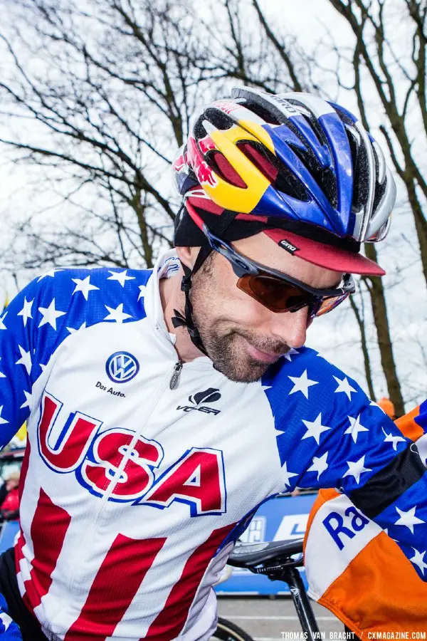 Pre-race Tim Johnson at the UCI World Championships of Cyclocross. © Thomas Van Bracht