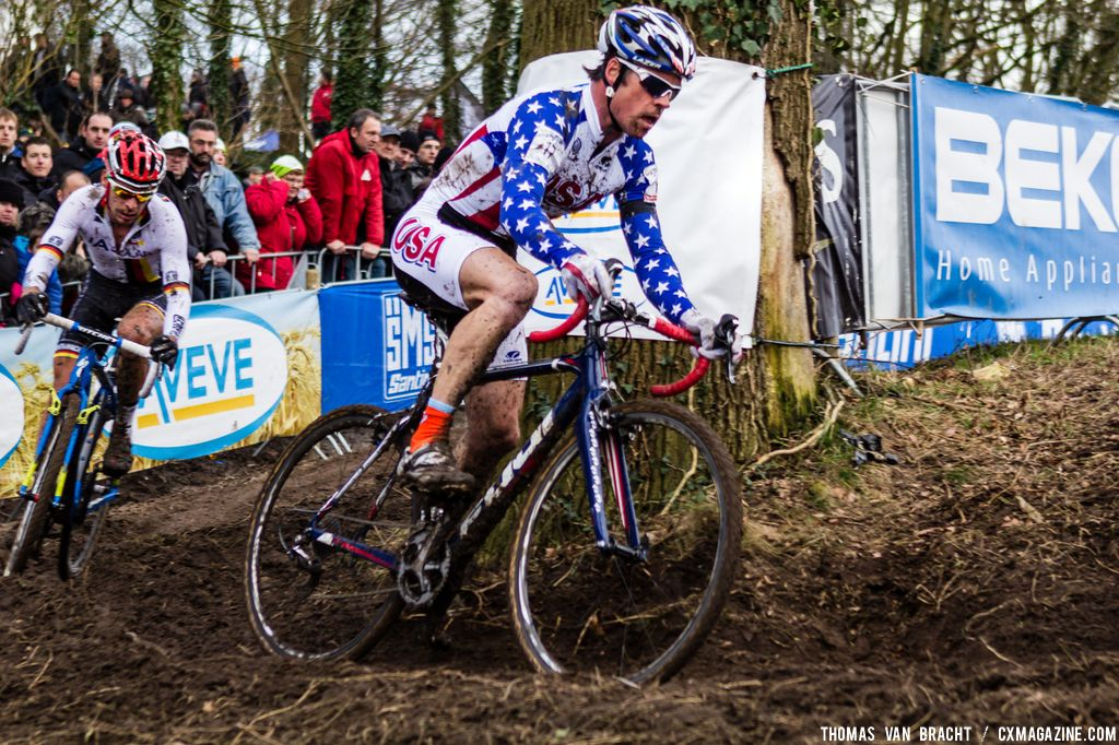 Jonathan Page on his way to a top 20 at the UCI World Championships of Cyclocross. © Thomas Van Bracht