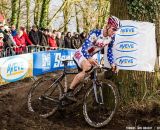 Jeremy Powers on one of the trickier parts of the course at the UCI World Championships of Cyclocross. © Thomas Van Bracht