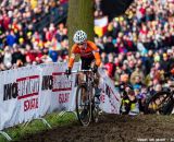 Lars Van der Haar trying to stay with the lead chase group at the UCI World Championships of Cyclocross. © Thomas Van Bracht