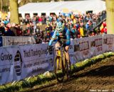 Van Aert hitting the rut at U23 UCI Cyclocross World Championships 2014. © Thomas Van Bracht