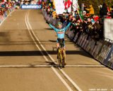 Van Aert takes the win at U23 UCI Cyclocross World Championships 2014. © Thomas Van Bracht