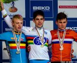 U23 podium at U23 UCI Cyclocross World Championships 2014. © Thomas Van Bracht