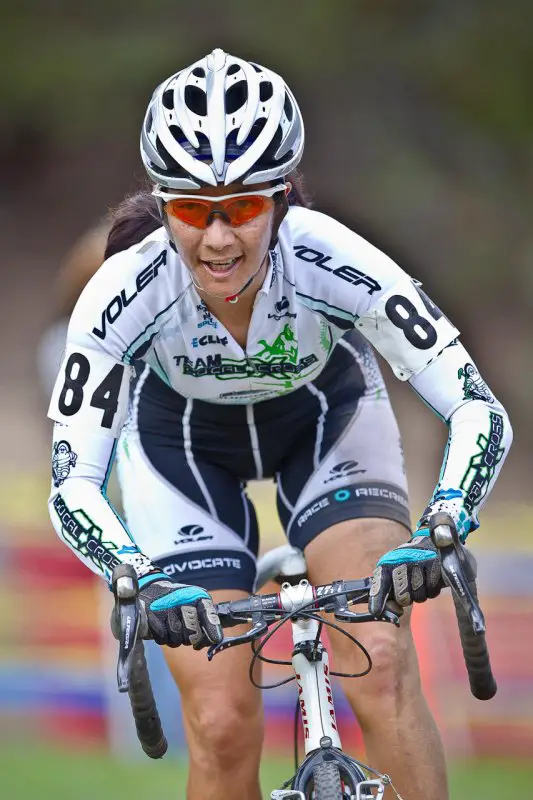 Dorothy Wong ( SoCal Cross The Team) The person responsible for the great weekend of racing always enjoying herself out on the course © Danny Munson/DMunsonPhoto.com