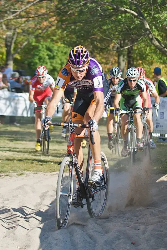 Ryan Trebon takes an early lead in the men’s UCI C1 © 2010 Jeffrey B. Jakucyk