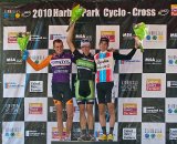 2010 UCI3 Harbin Park International Men’s Podium: 1st Jeremy Powers (c), 2nd Ryan Trebon (l), 3rd Chris Jones (r) © 2010 Jeffrey B. Jakucyk