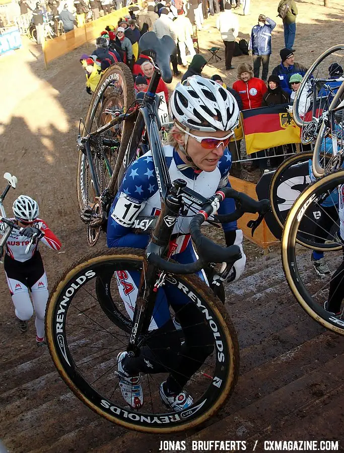 Sue Butler before a hard crash took her out of the race